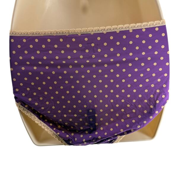 Soma Intimates High Leg Purple Tan Polka Dot Brief Womens Large - Picture 4 of 5